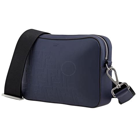 fendi blue men's shaded-effect ff messenger bag|men's fendi messenger bags.